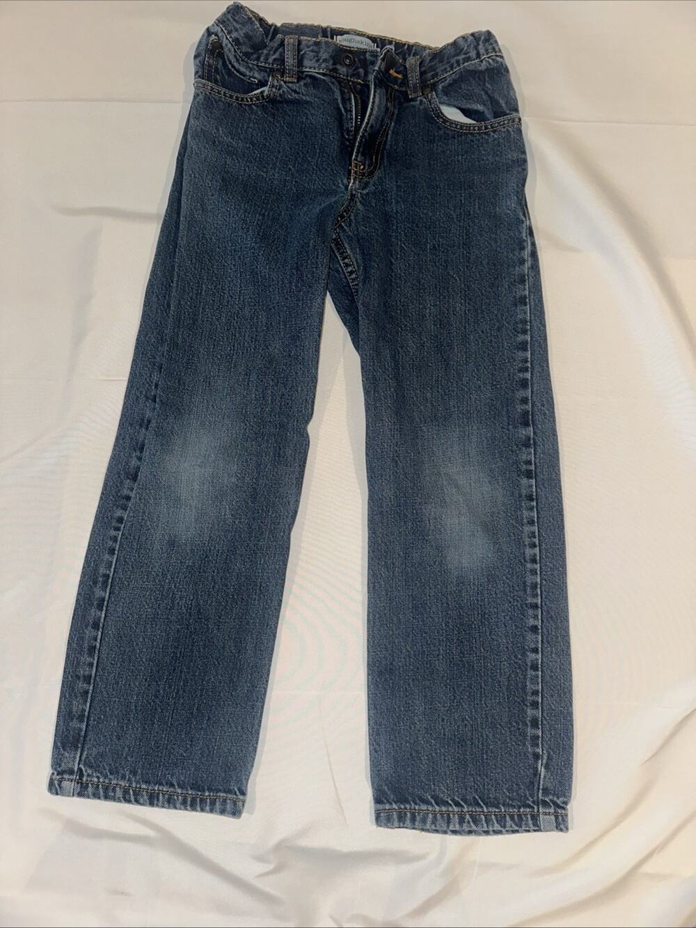 Size 7, ToughSkin Blue Jeans With Adjustable Elastic Waistband